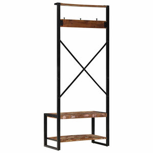 Ράφι για ρούχα Πολύχρωμο 80x40x190 cm Ξύλο μασίφ ανακυκλωμένο