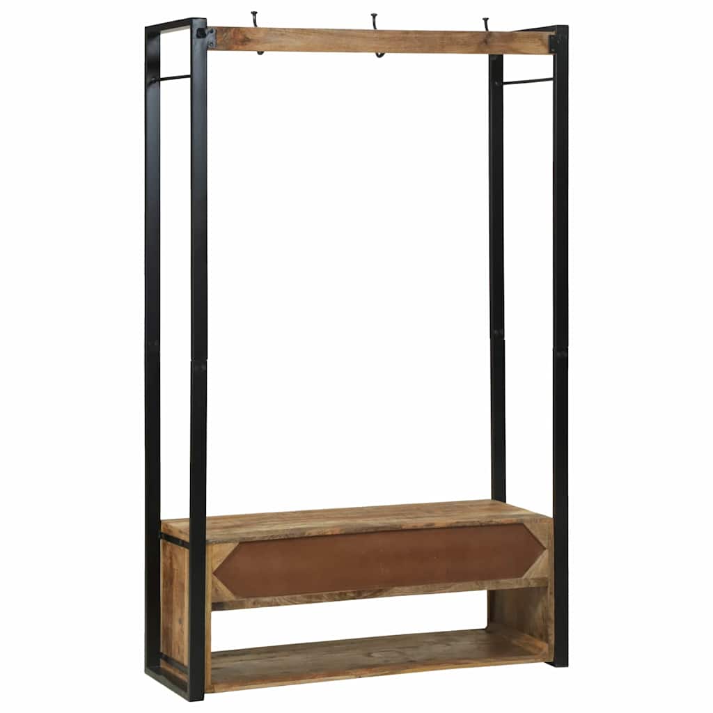 Ράφι Ρούχων με ράφι Καφέ 110 x 40 x 179 εκ. Μασίφ ξύλο μάνγκο - Pakobazaar