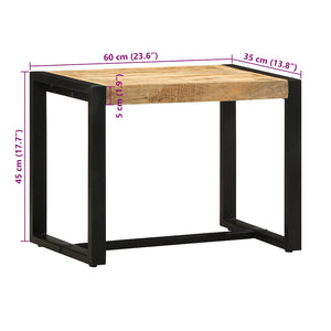 Πάγκος  60x35x45 cm Στερεό ακατέργαστο ξύλο Mango - Pakobazaar
