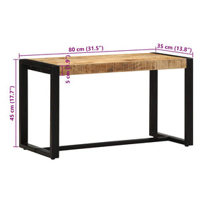 Πάγκος  80x35x45 cm Στερεό ακατέργαστο ξύλο Mango - Pakobazaar