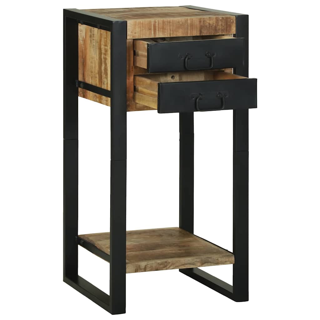 End Table με συρτάρι Καφέ 40 x 40 x 80 cm Στερεό ξύλο μάνγκο