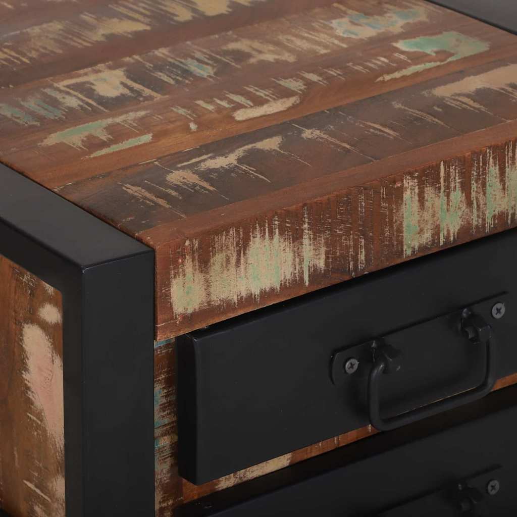 End Table Πολύχρωμο 40 x 40 x 80 cm Στερεό Ανακτηθέν Ξύλο