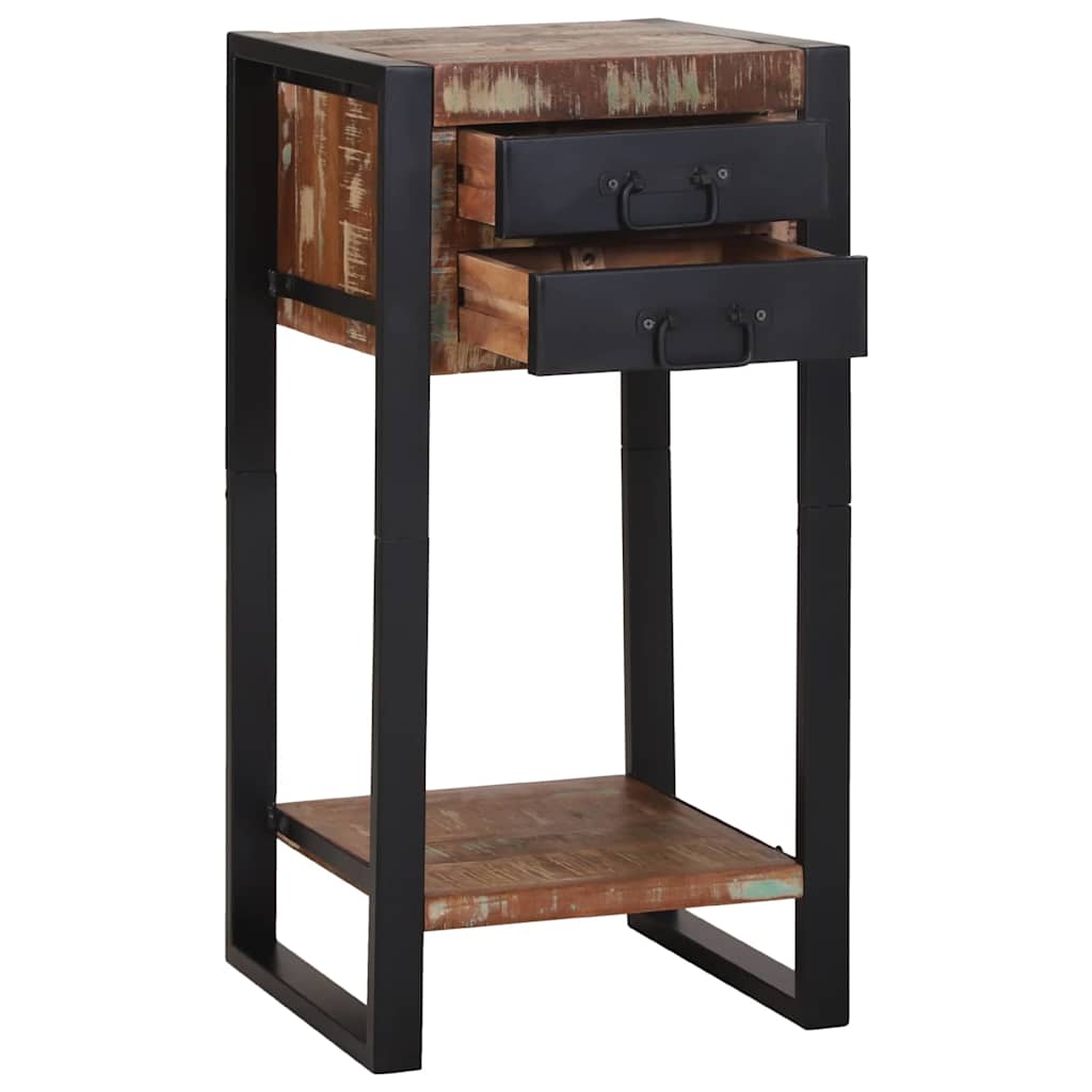End Table Πολύχρωμο 40 x 40 x 80 cm Στερεό Ανακτηθέν Ξύλο