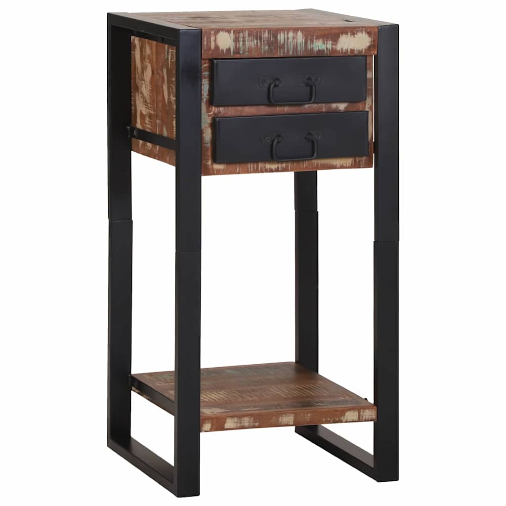 End Table Πολύχρωμο 40 x 40 x 80 cm Στερεό Ανακτηθέν Ξύλο