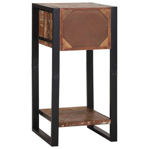 End Table Πολύχρωμο 40 x 40 x 80 cm Στερεό Ανακτηθέν Ξύλο