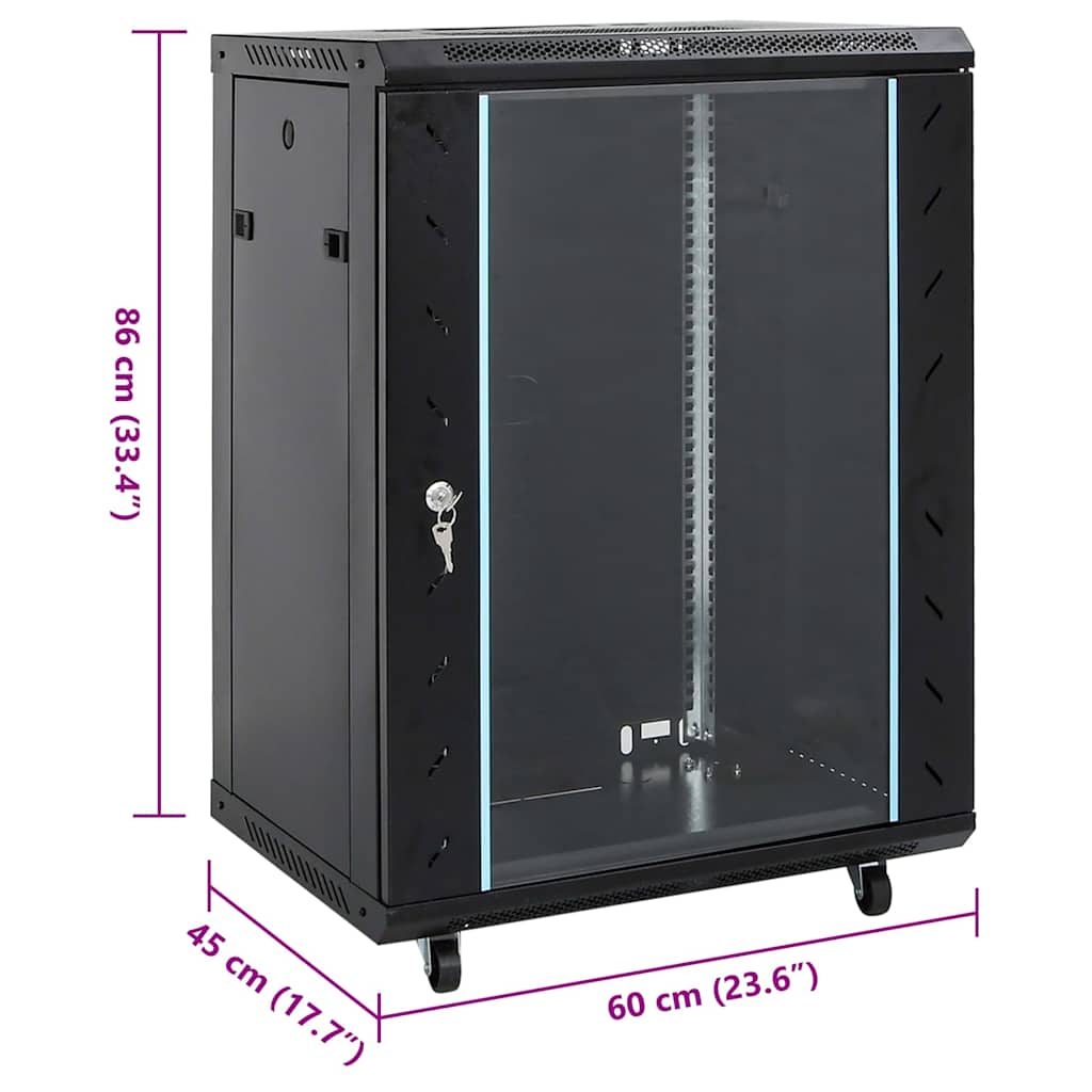 Καμπίνα Δικτύου 15U 19" IP20 Μαύρη 60x45x86 εκ.
