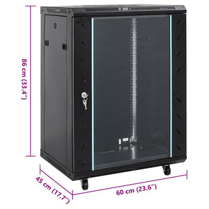 Καμπίνα Δικτύου 15U 19" IP20 Μαύρη 60x45x86 εκ.
