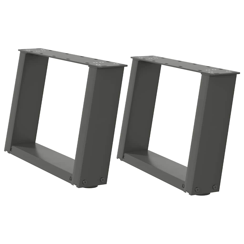Πόδια Τραπεζιού Σαλονιού Σχήματος U 2 τεμ. Ανθρακί 50x(30-31) εκ. Ατσάλι