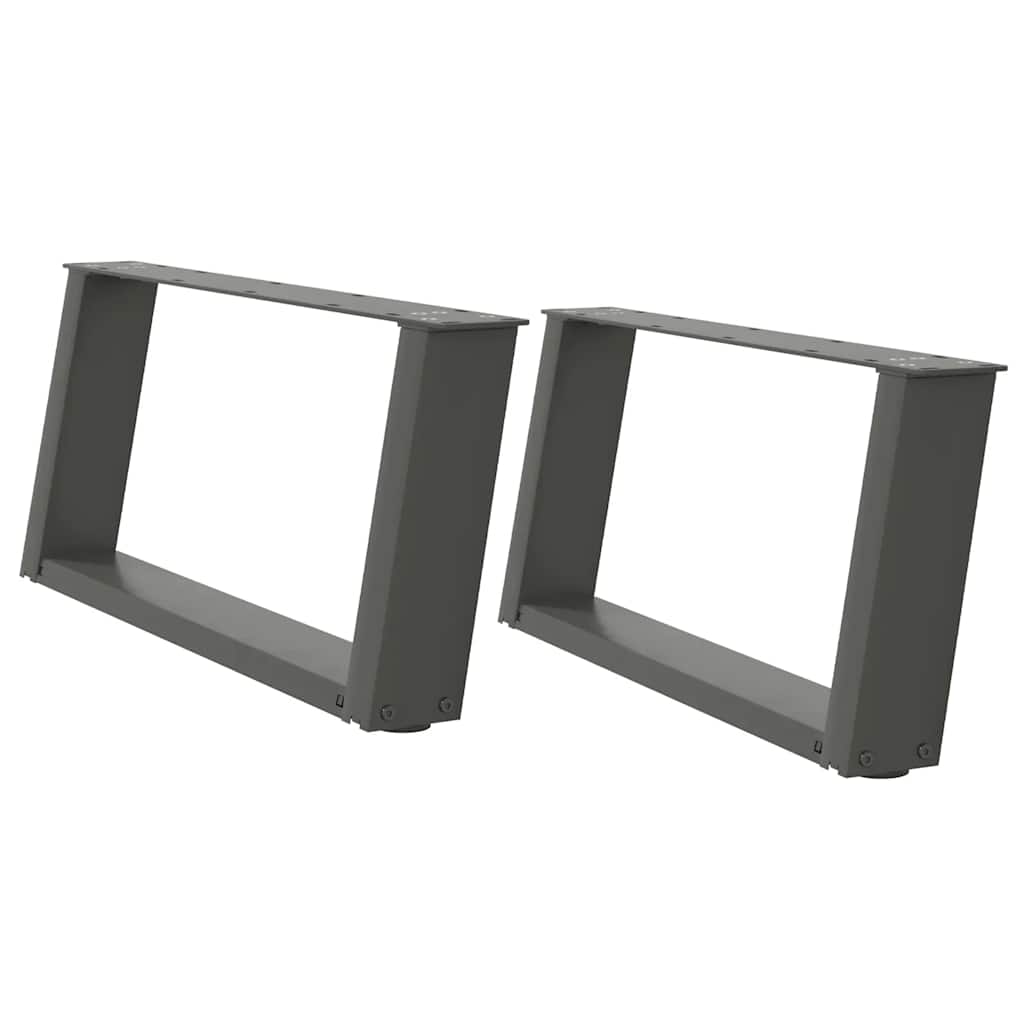 Πόδια Τραπεζιού Σαλονιού σε Σχήμα U 2 τεμ. Ανθρακί 60x(30-31) εκ. Ατσάλι
