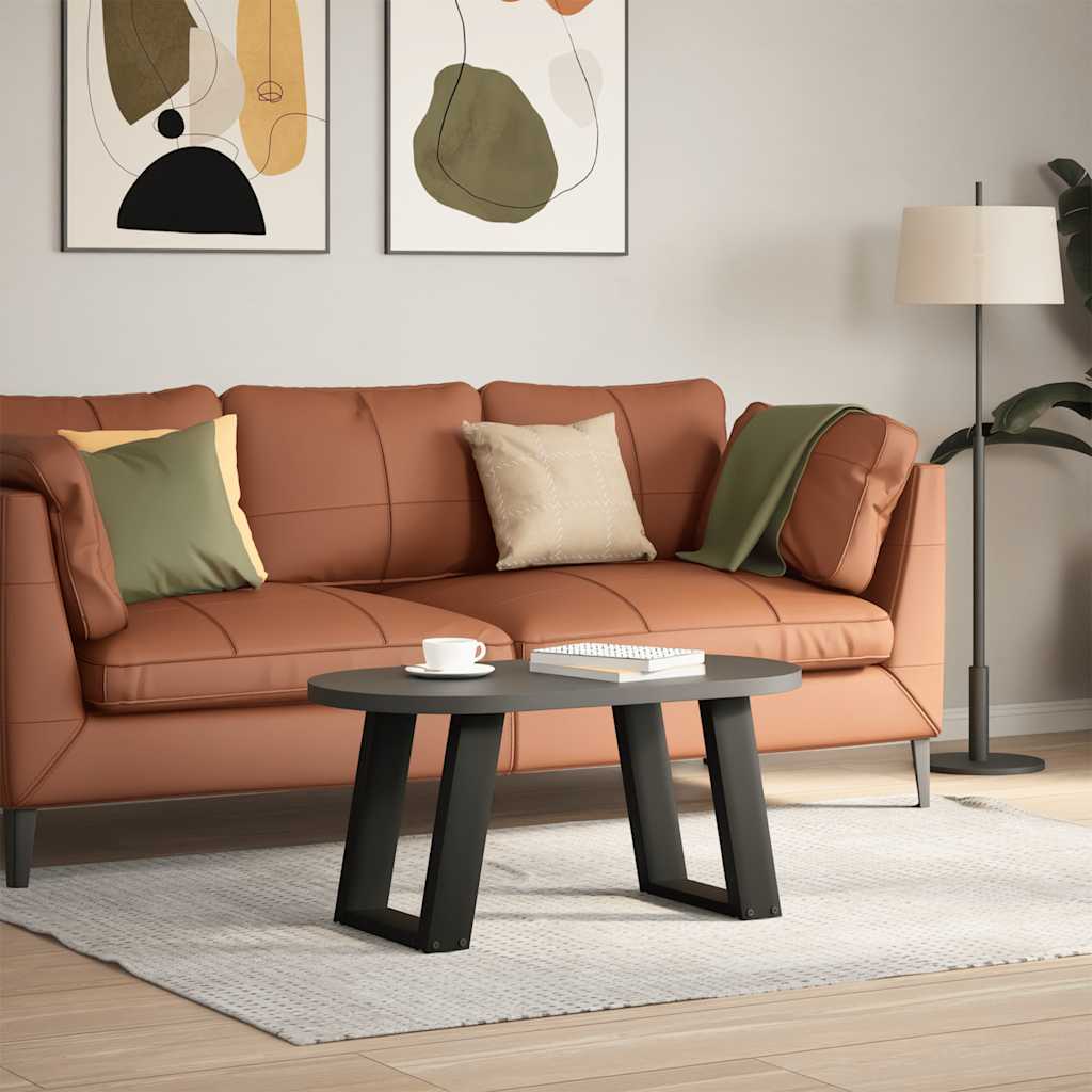 Πόδια Τραπεζιού Σαλονιού σε Σχήμα U, 2 τεμ. Μαύρο, Ατσάλι 28x(42-43) εκ.