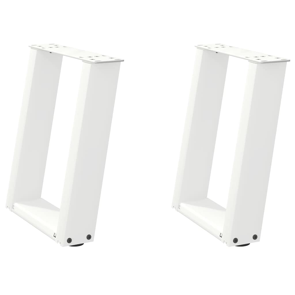 Πόδια Τραπεζιού Σαλονιού σε Σχήμα U 2 τεμ. Λευκά 28x(42-43) εκ. Ατσάλι