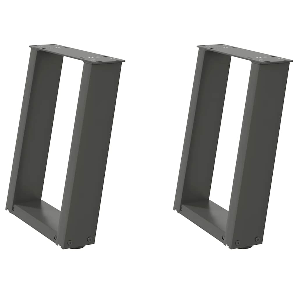 Πόδια Τραπεζιού Σαλονιού σε Σχήμα U 2 τεμ. Ανθρακί 28x(42-43) εκ. Ατσάλι