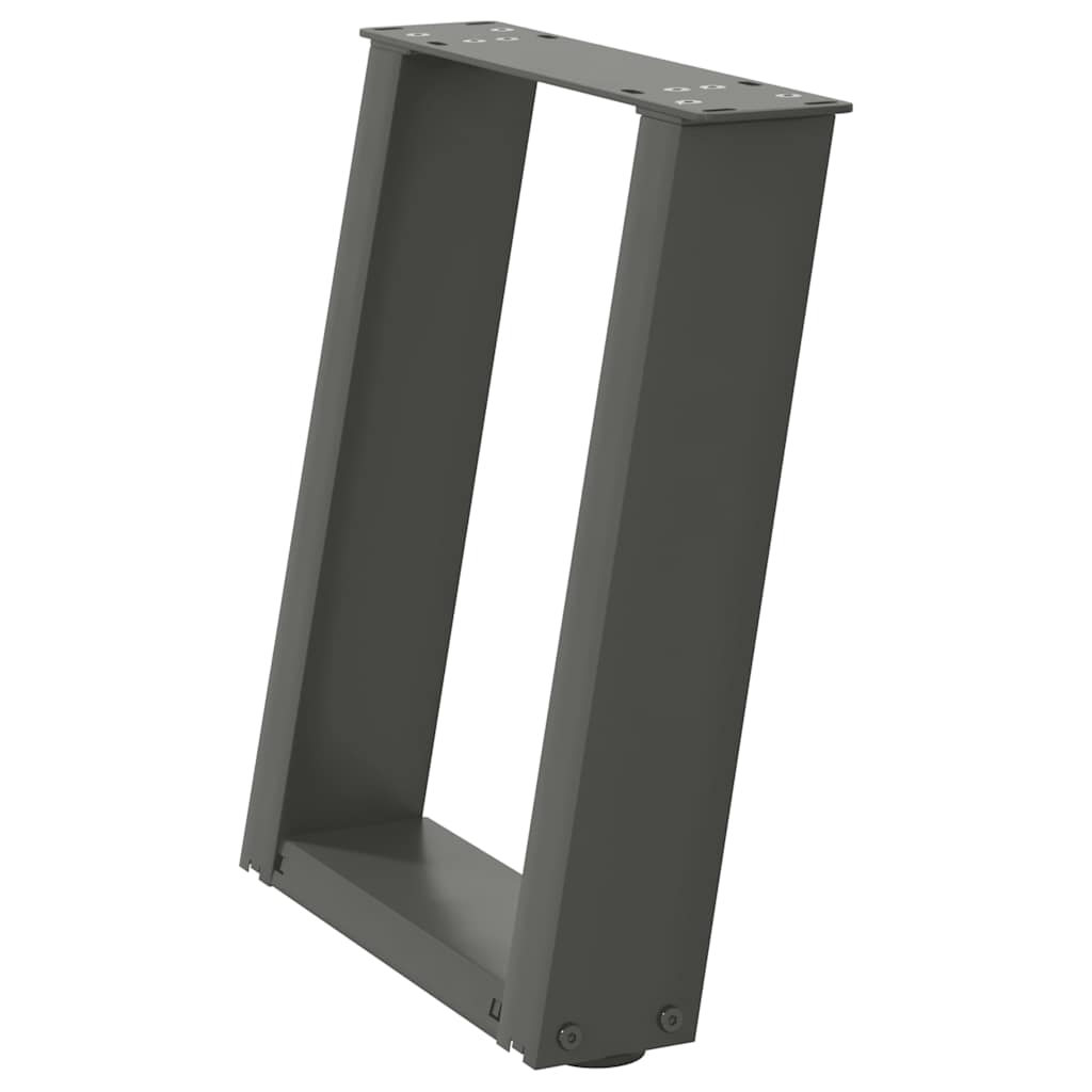 Πόδια Τραπεζιού Σαλονιού σε Σχήμα U 2 τεμ. Ανθρακί 28x(42-43) εκ. Ατσάλι