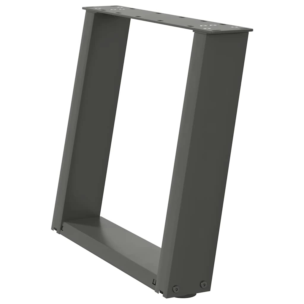 Πόδια Τραπεζιού Σαλονιού Σχήματος U 2 τεμ. Ανθρακί 50x(42-43) εκ. Ατσάλι