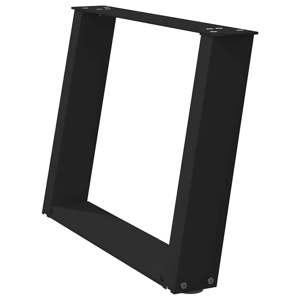 Πόδια Τραπεζιού Σαλονιού σε Σχήμα U 2 τεμ. Μαύρο 60x(42-43) εκ. Ατσάλι