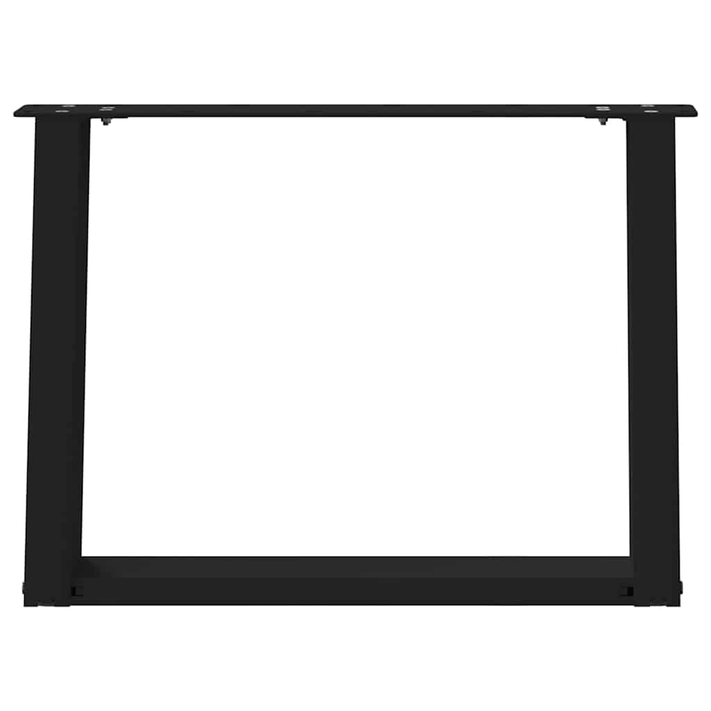 Πόδια Τραπεζιού Σαλονιού σε Σχήμα U 2 τεμ. Μαύρο 60x(42-43) εκ. Ατσάλι