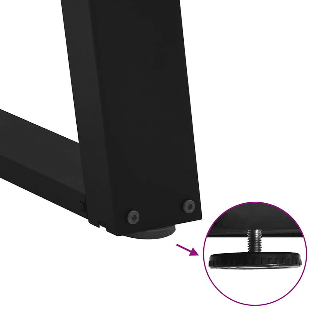 Πόδια Τραπεζιού Σαλονιού σε Σχήμα U 2 τεμ. Μαύρο 60x(42-43) εκ. Ατσάλι