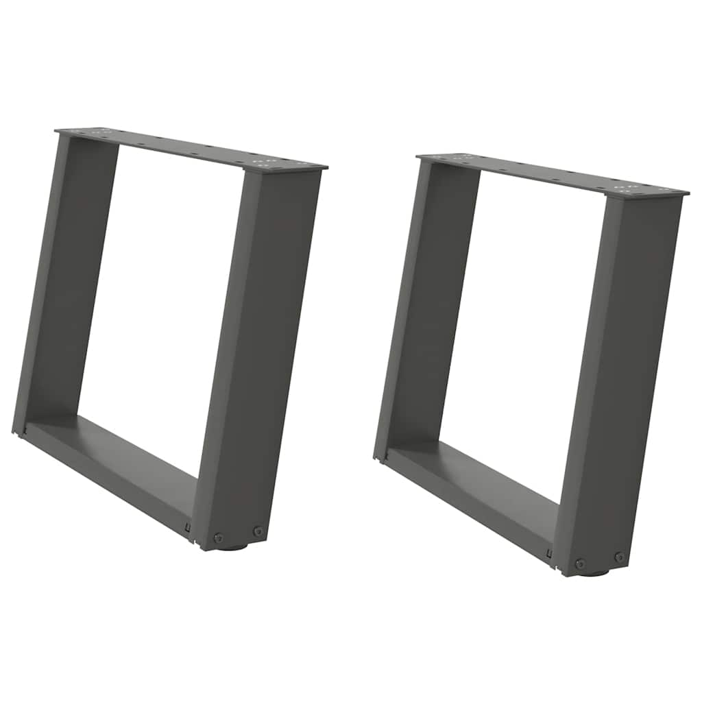Πόδια Τραπεζιού Σαλονιού σε Σχήμα U 2 τεμ. Ανθρακί 60x(42-43) εκ. Ατσάλι