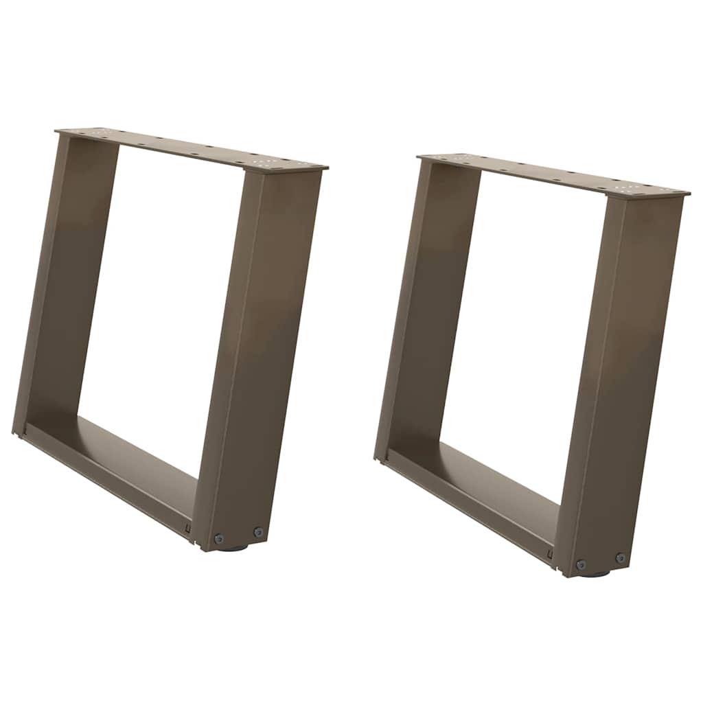 Πόδια Τραπεζιού Σαλονιού σε Σχήμα U 2 τεμ. από Φυσικό Ατσάλι 60x(42-43) εκ. Ατσάλι