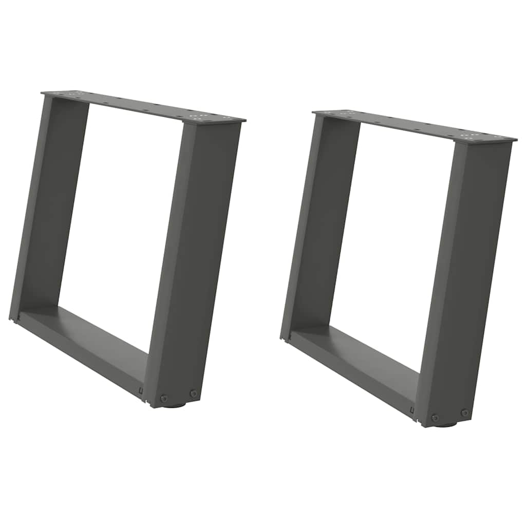 Πόδια Τραπεζιού Σαλονιού Σχήματος U 2 τεμ. Ανθρακί 70x(42-43) εκ. Ατσάλι