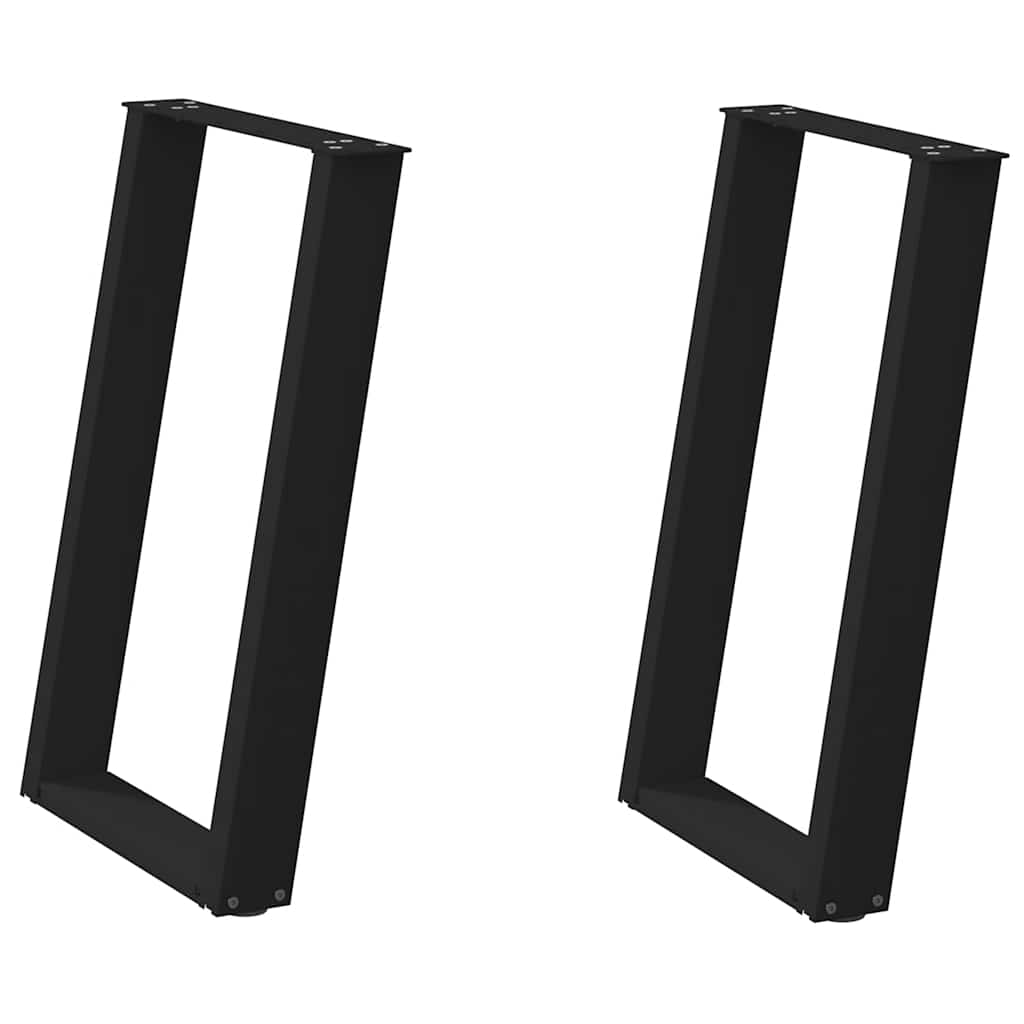 Πόδια Τραπεζαρίας σε Σχήμα U 2 τεμ. Μαύρο 50x(72-73) εκ. Ατσάλι - Pakobazaar