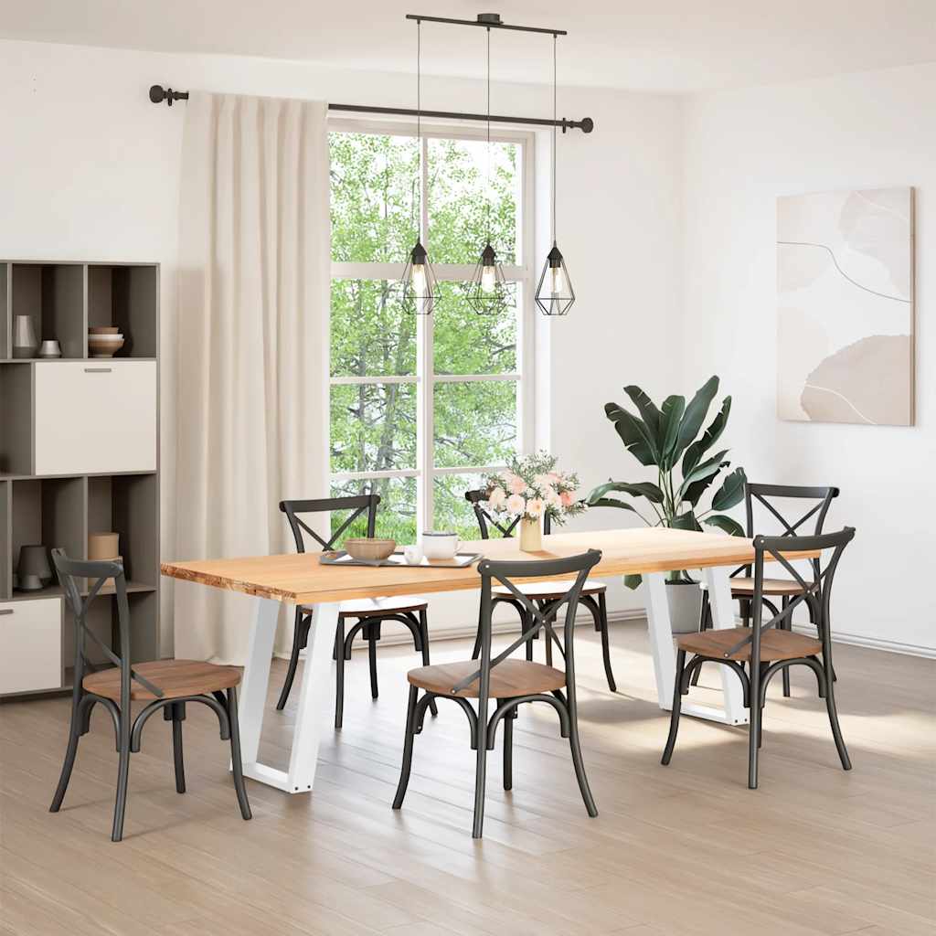 Πόδια Τραπεζαρίας σε Σχήμα U 2 τεμ. Λευκά 50x(72-73) εκ. Ατσάλι