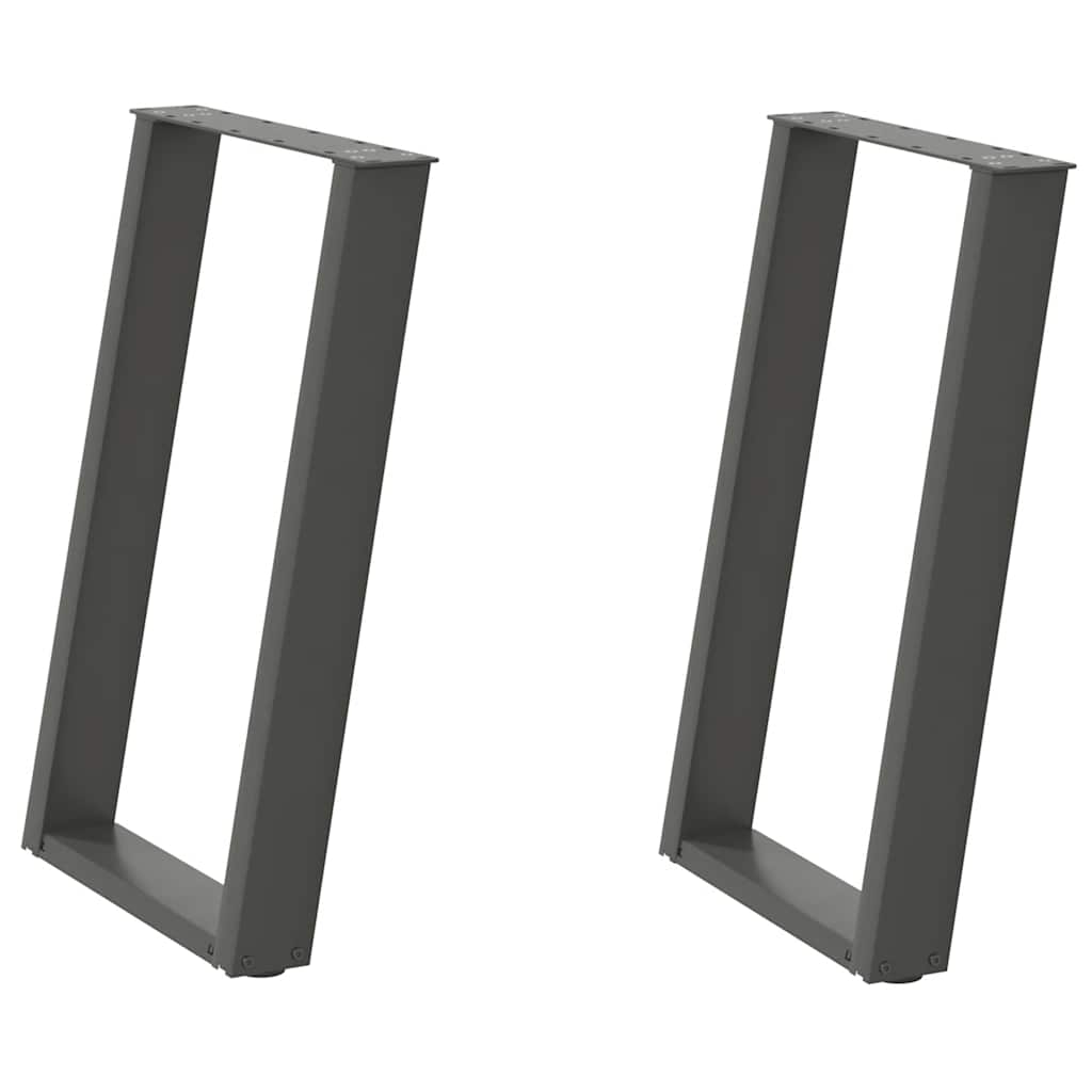 Πόδια Τραπεζαρίας Σχήματος U 2 τεμ. Ανθρακί 50x(72-73) εκ. Ατσάλι