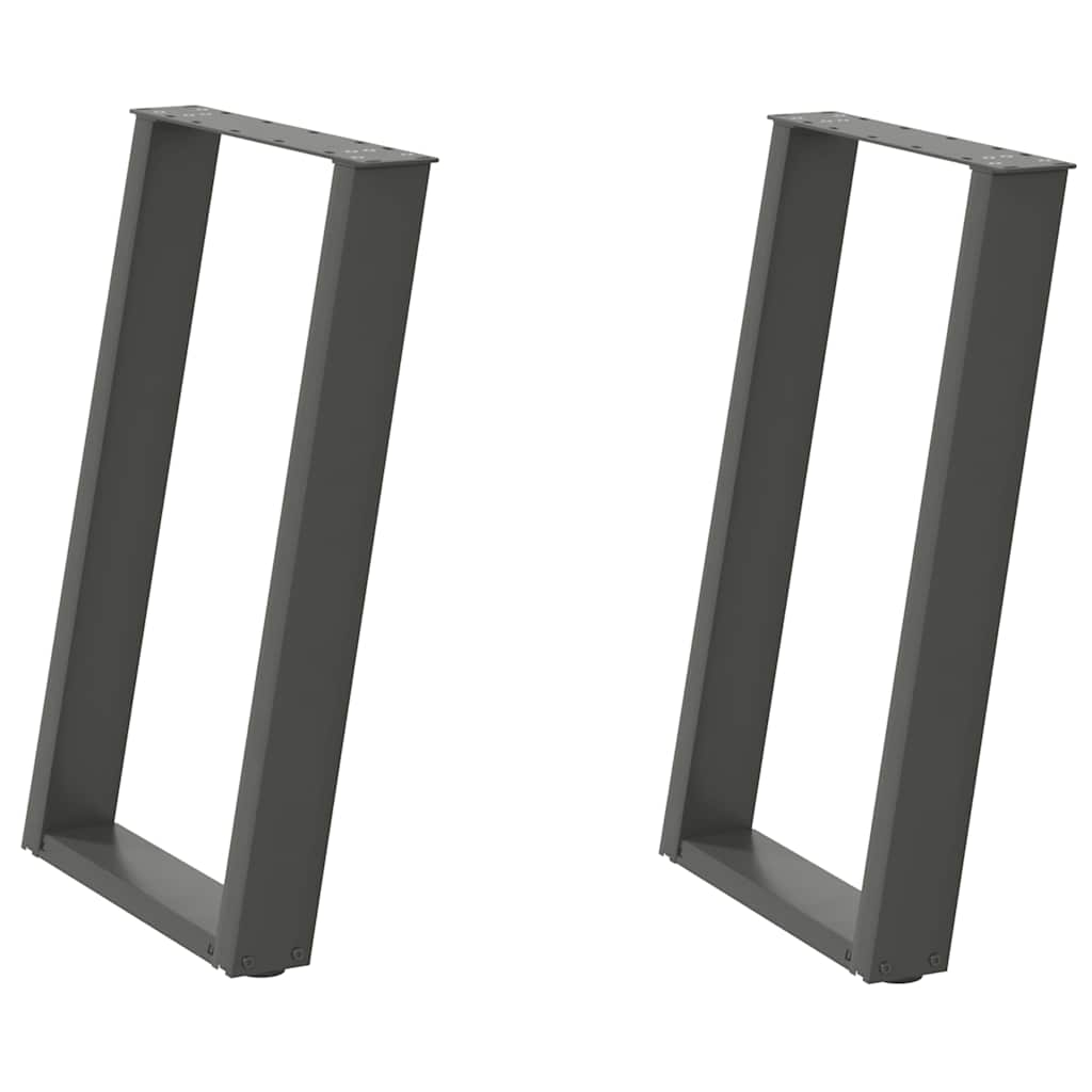 Πόδια Τραπεζαρίας σε Σχήμα U 2 τεμ. Ανθρακί 60x(72-73) εκ. Ατσάλι