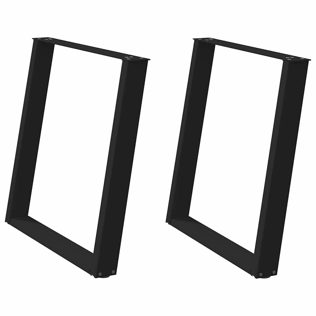 Πόδια Τραπεζαρίας σε Σχήμα U 2 τεμ. Μαύρο 70x(72-73) εκ. Ατσάλι