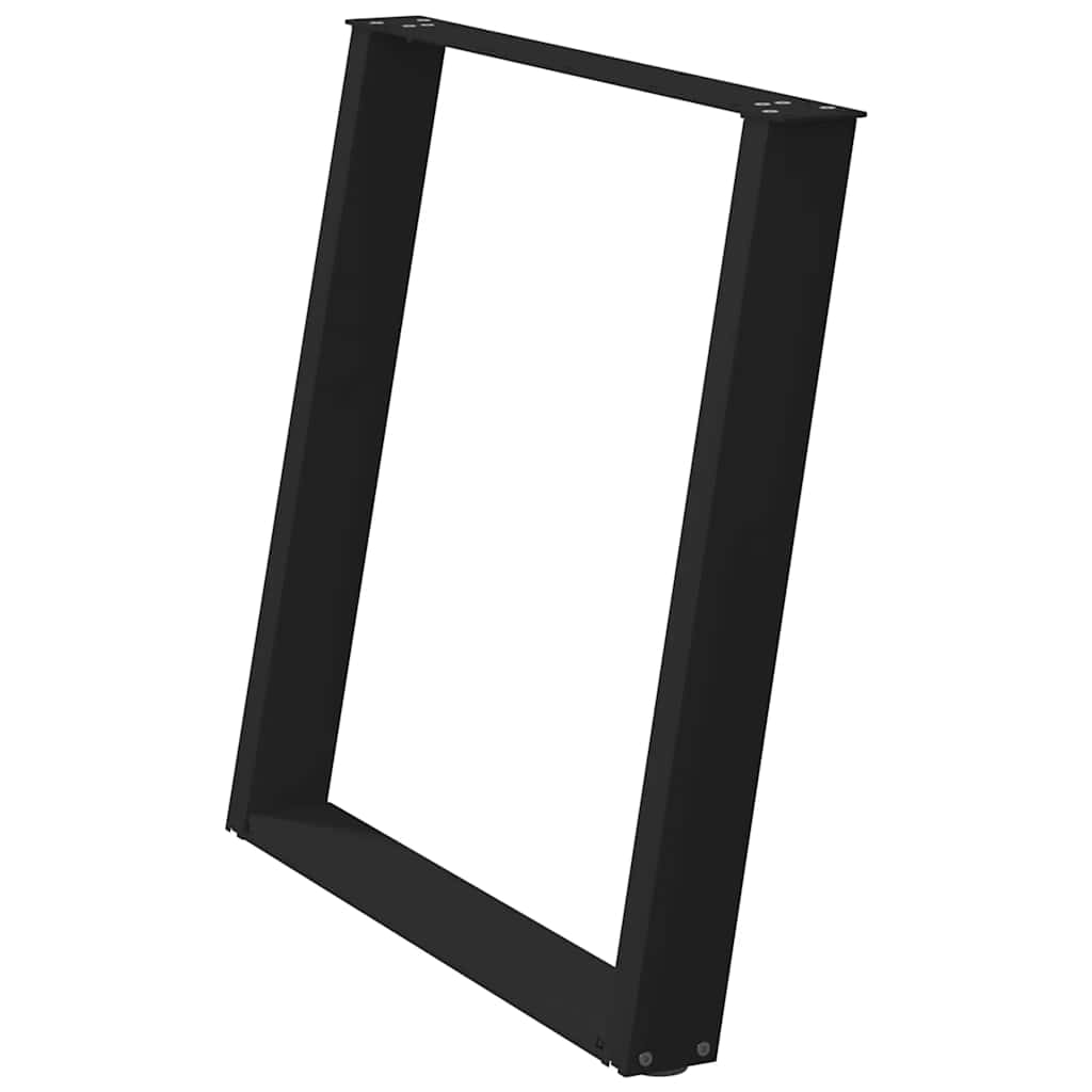 Πόδια Τραπεζαρίας σε Σχήμα U 2 τεμ. Μαύρο 70x(72-73) εκ. Ατσάλι