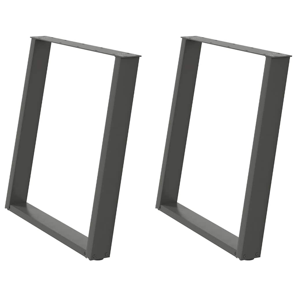Πόδια Τραπεζαρίας σε Σχήμα U 2 τεμ. Ανθρακί 70x(72-73) εκ. Ατσάλι