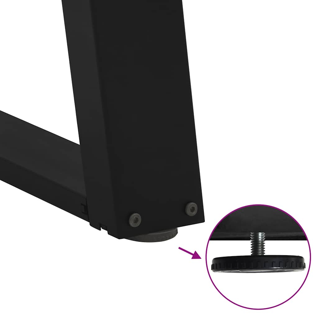 Πόδια Τραπεζαρίας σε Σχήμα U 2 τεμ. Μαύρο 80x(72-73) εκ. Ατσάλι