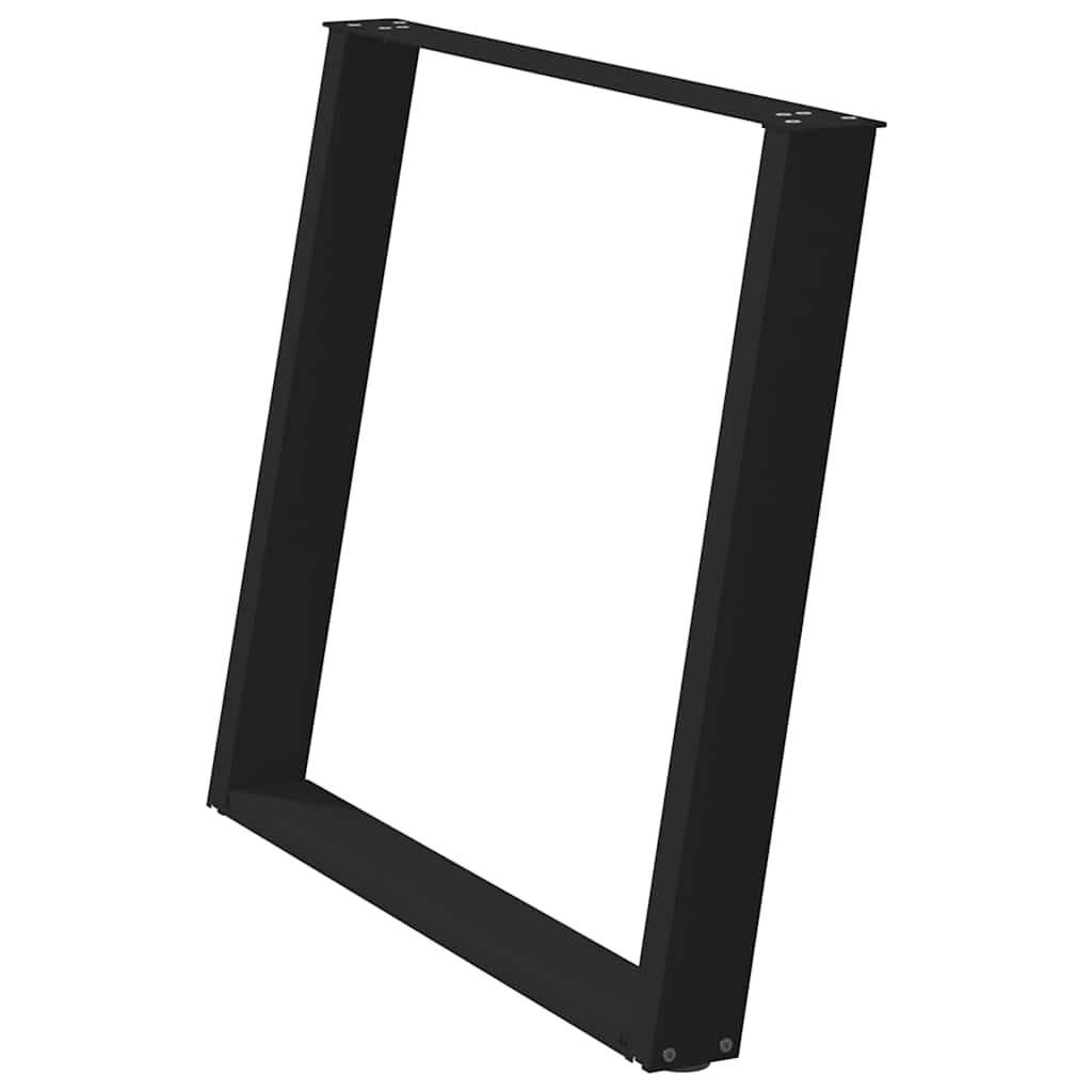 Πόδια Τραπεζαρίας σε Σχήμα U, 2 τεμ. Μαύρο, Ατσάλι 90x(72-73) εκ. - Pakobazaar