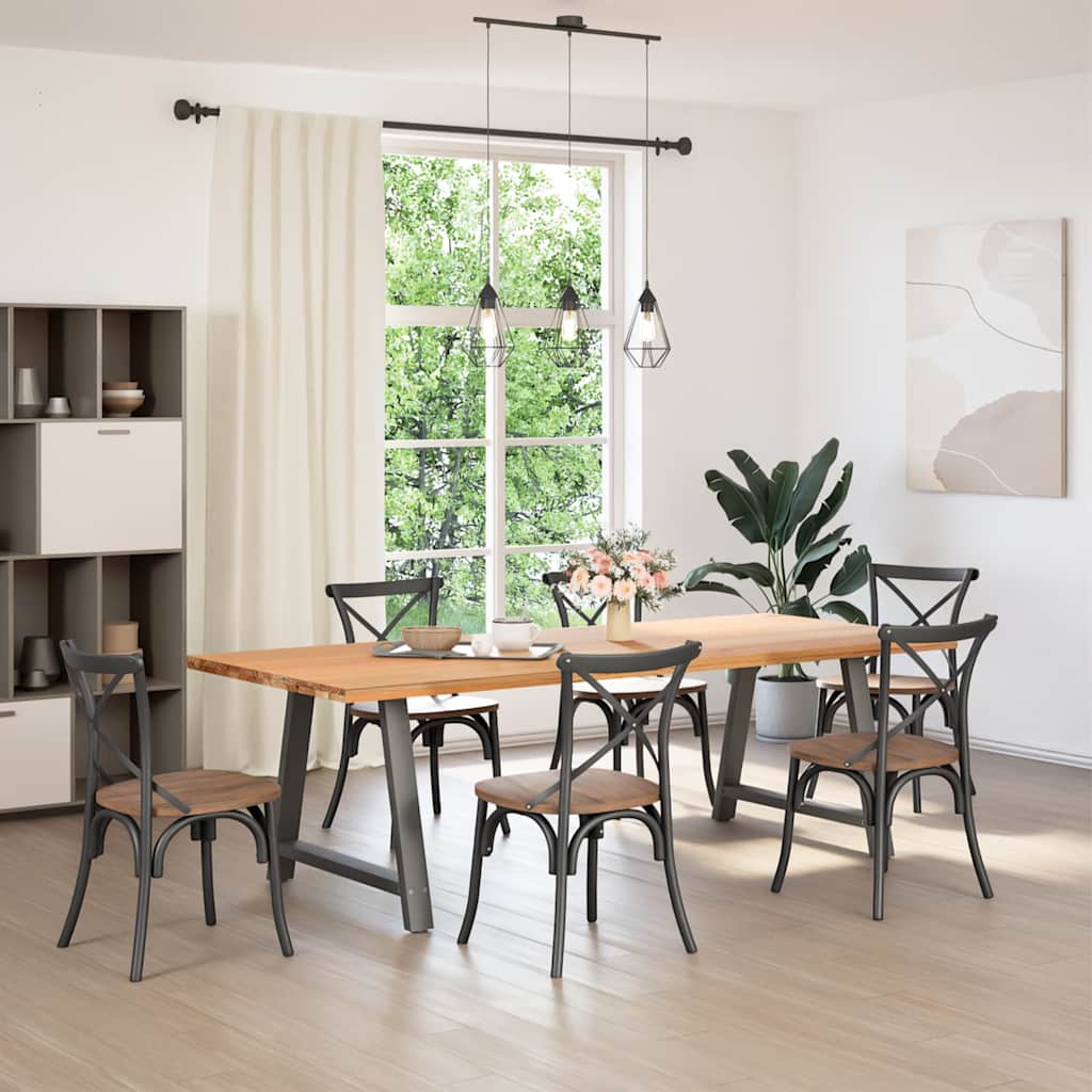 Πόδια Τραπεζαρίας Σχήματος Α 2 τεμ. Ανθρακί 90x(72-73) εκ. Ατσάλι