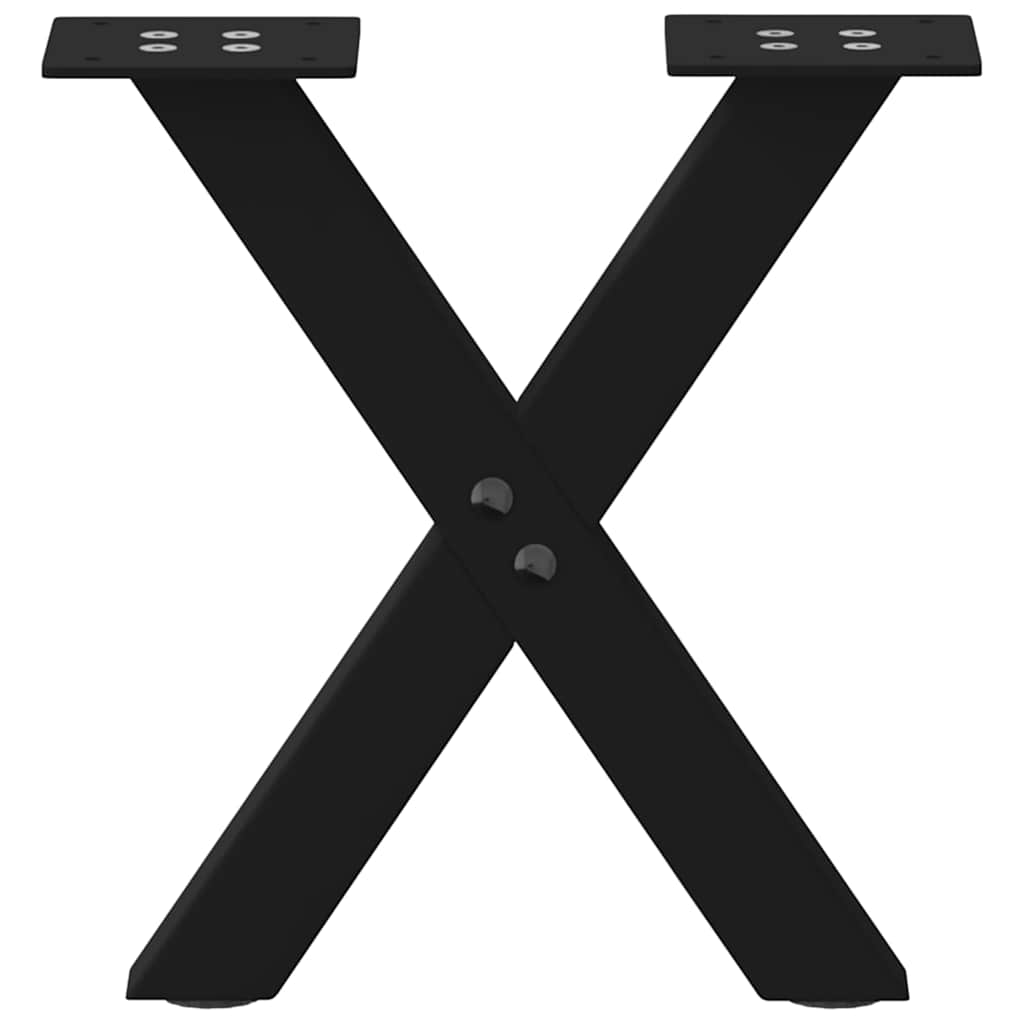 Πόδια Τραπεζιού Σαλονιού σε Σχήμα Χ, 2 τεμ. Μαύρο 30x(30-31) εκ. Ατσάλι - Pakobazaar