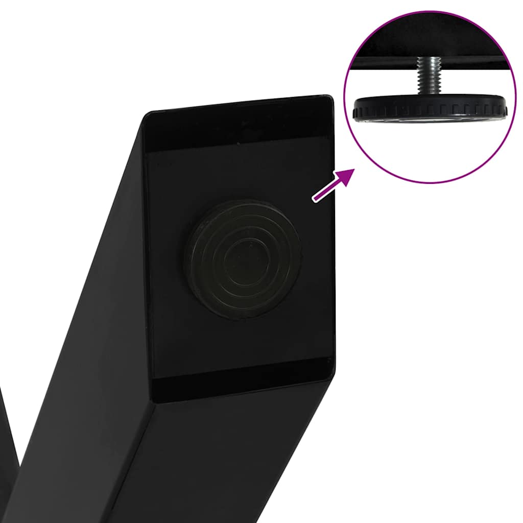 Πόδια Τραπεζιού Σαλονιού σε Σχήμα Χ, 2 τεμ. Μαύρο 30x(30-31) εκ. Ατσάλι - Pakobazaar