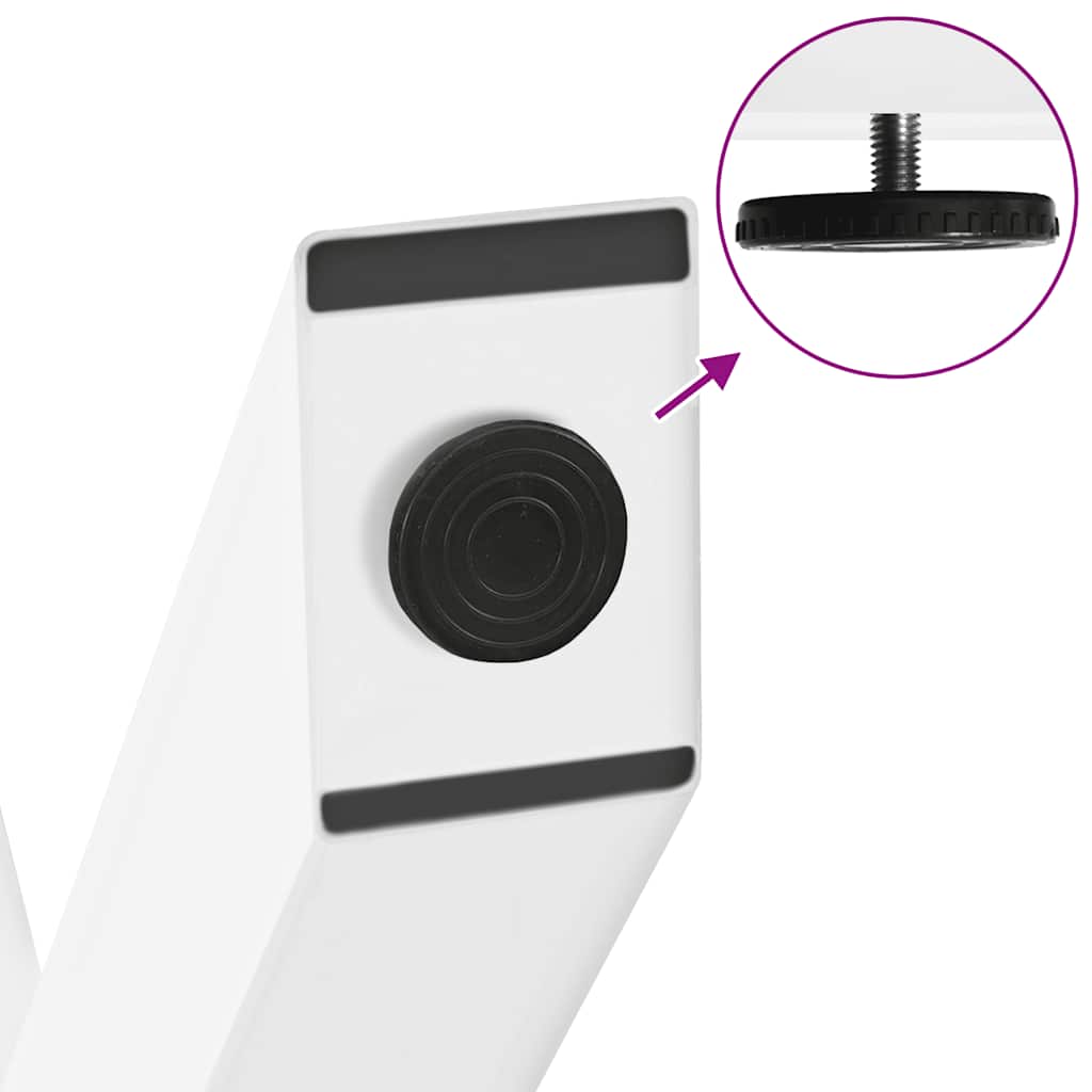 Πόδια Τραπεζιού Σαλονιού σε Σχήμα Χ, 2 τεμ. Λευκά 37x(30-31) εκ. Ατσάλι - Pakobazaar