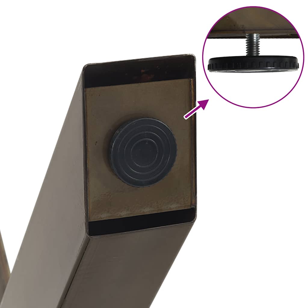 Πόδια Τραπεζιού Σαλονιού σε Σχήμα Χ, 2 τεμ. από Φυσικό Ατσάλι 60x(30-31) εκ. Ατσάλι