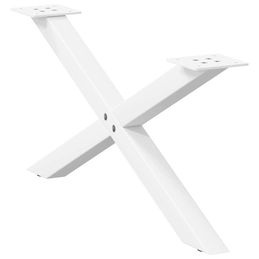 Πόδια Τραπεζιού Σαλονιού σε Σχήμα Χ, 2 τεμ. Λευκά 70x(30-31) εκ. Ατσάλι