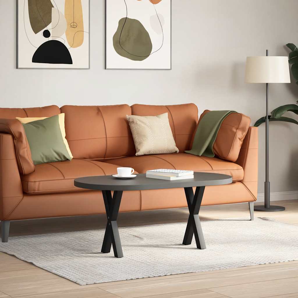 Πόδια Τραπεζιού Σαλονιού σε Σχήμα Χ, 2 τεμ. Μαύρο, Ατσάλι 38x(42-43) εκ. - Pakobazaar