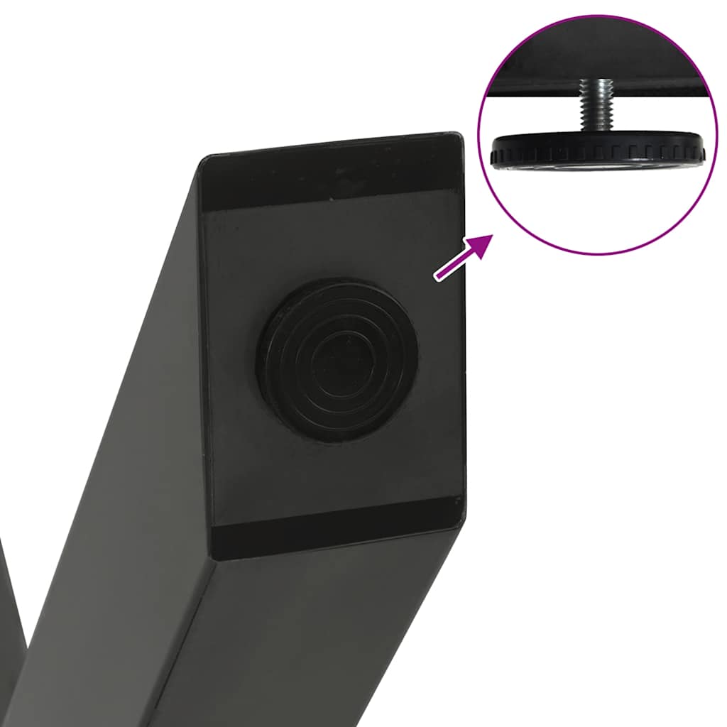 Πόδια Τραπεζιού Σαλονιού σε Σχήμα Χ, 2 τεμ. Ανθρακί 38x(42-43) εκ. Ατσάλι