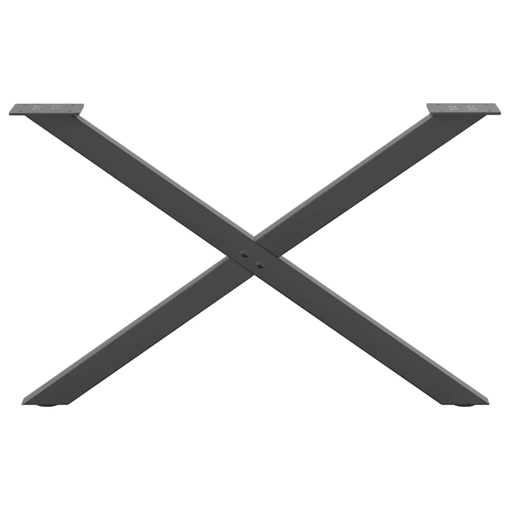 Πόδια Τραπεζιού Σαλονιού σε Σχήμα Χ, 2 τεμ. Ανθρακί 70x(42-43) εκ. Ατσάλι