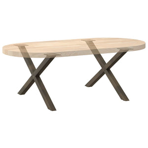 Πόδια Τραπεζιού Σαλονιού σε Σχήμα Χ, 2 τεμ. από Φυσικό Ατσάλι 70x(42-43) εκ. Ατσάλι