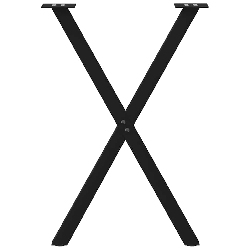 Πόδια Τραπεζαρίας σε Σχήμα Χ, 2 τεμ. Μαύρο, Ατσάλι 50x(72-73) εκ.