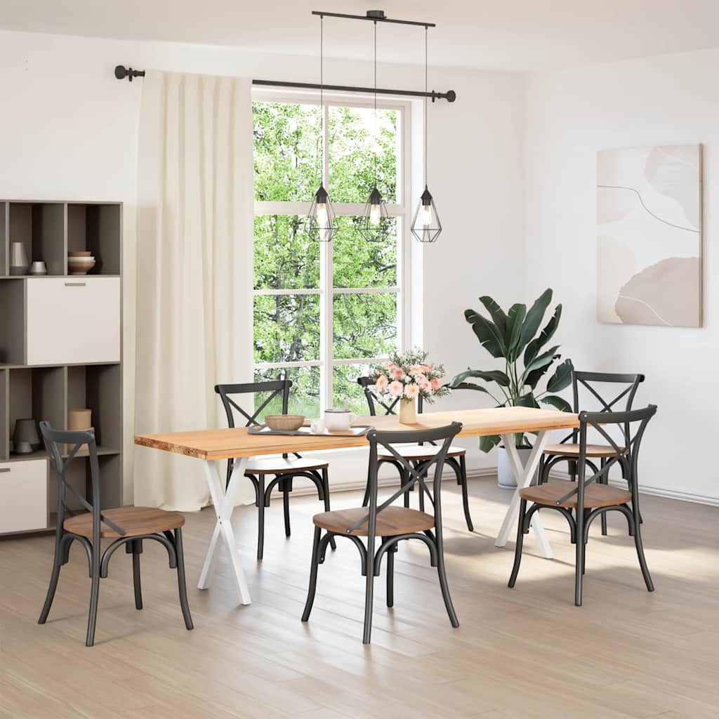 Πόδια Τραπεζαρίας σε Σχήμα Χ, 2 τεμ. Λευκά 57x(72-73) εκ. Ατσάλι - Pakobazaar