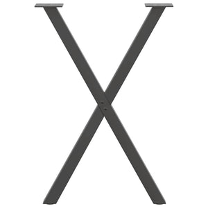 Πόδια Τραπεζαρίας σε Σχήμα Χ, 2 τεμ. Ανθρακί 57x(72-73) εκ. Ατσάλι