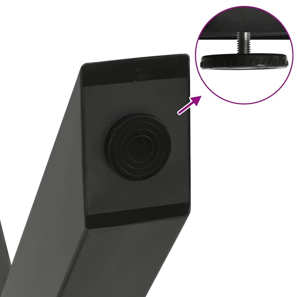 Πόδια Τραπεζαρίας σε Σχήμα Χ, 2 τεμ. Ανθρακί 57x(72-73) εκ. Ατσάλι