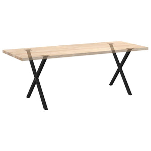 Πόδια Τραπεζαρίας σε Σχήμα Χ, 2 τεμ. Μαύρο, 70x(72-73) εκ. Ατσάλι