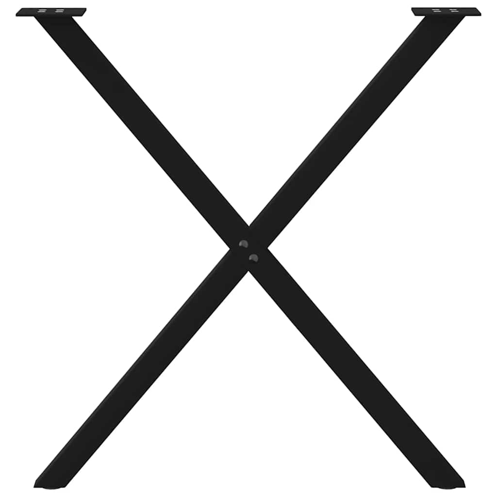 Πόδια Τραπεζαρίας σε Σχήμα Χ, 2 τεμ. Μαύρο, Ατσάλι 80x(72-73) εκ.