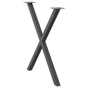 Πόδια Τραπεζαρίας σε Σχήμα Χ 2 τεμ. Ανθρακί 80x(72-73) εκ. Ατσάλι